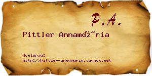 Pittler Annamária névjegykártya